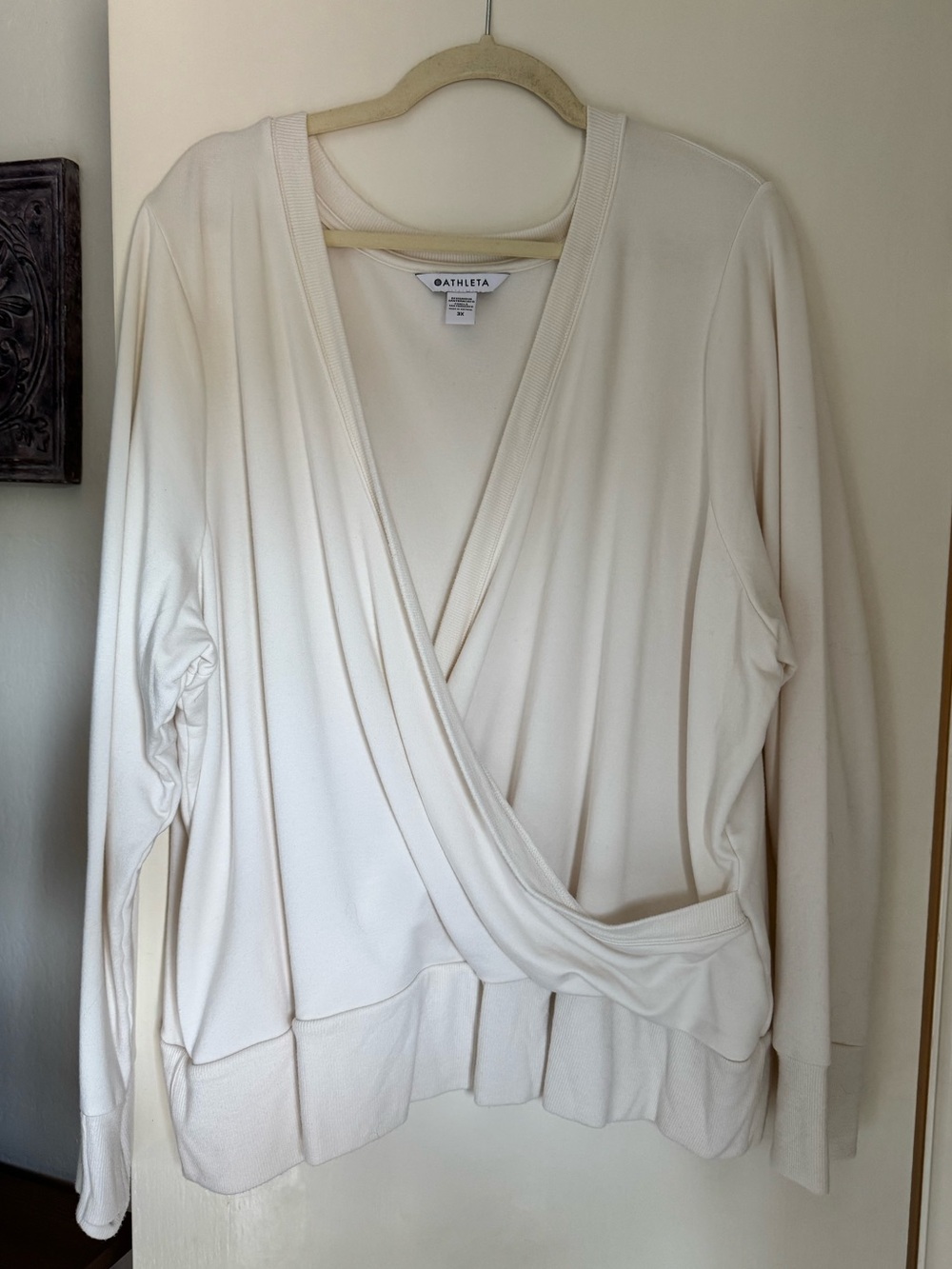 Athleta Cream Cozy Fleece Pullover Top